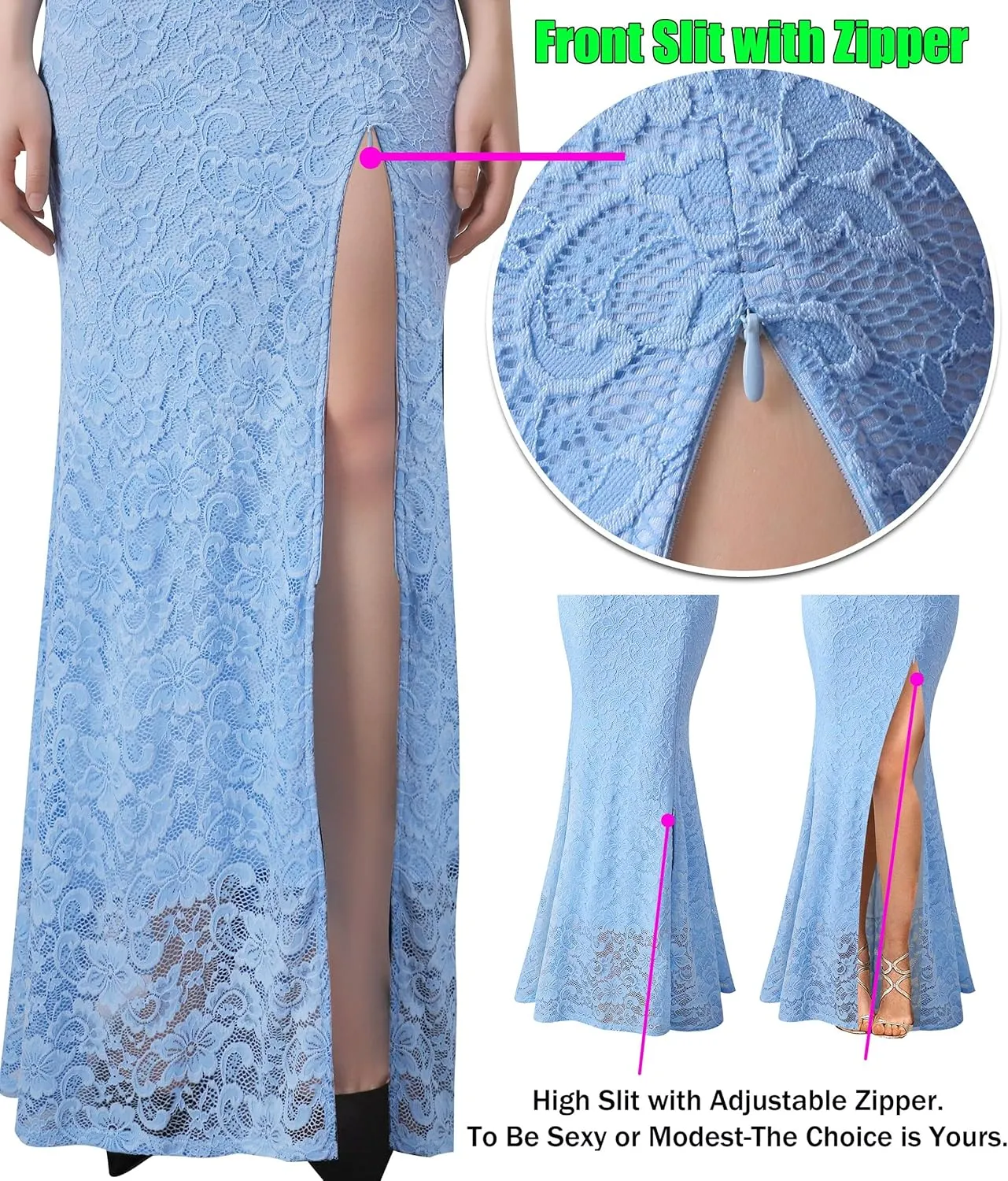VFSHOW Womens Formal Sexy Halter High Slit Prom Wedding Guest Maxi Dress 2023 Illusion Sweetheart Neckline Evening Long Gown
