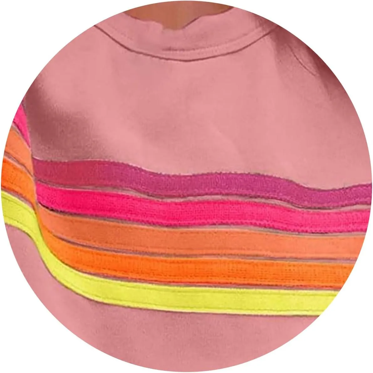 Womens 2 Piece Short Sets Casual Rainbow Striped Crewneck Short Sleeve Tops Elastic Shorts Outfits Lounge Tracksuits